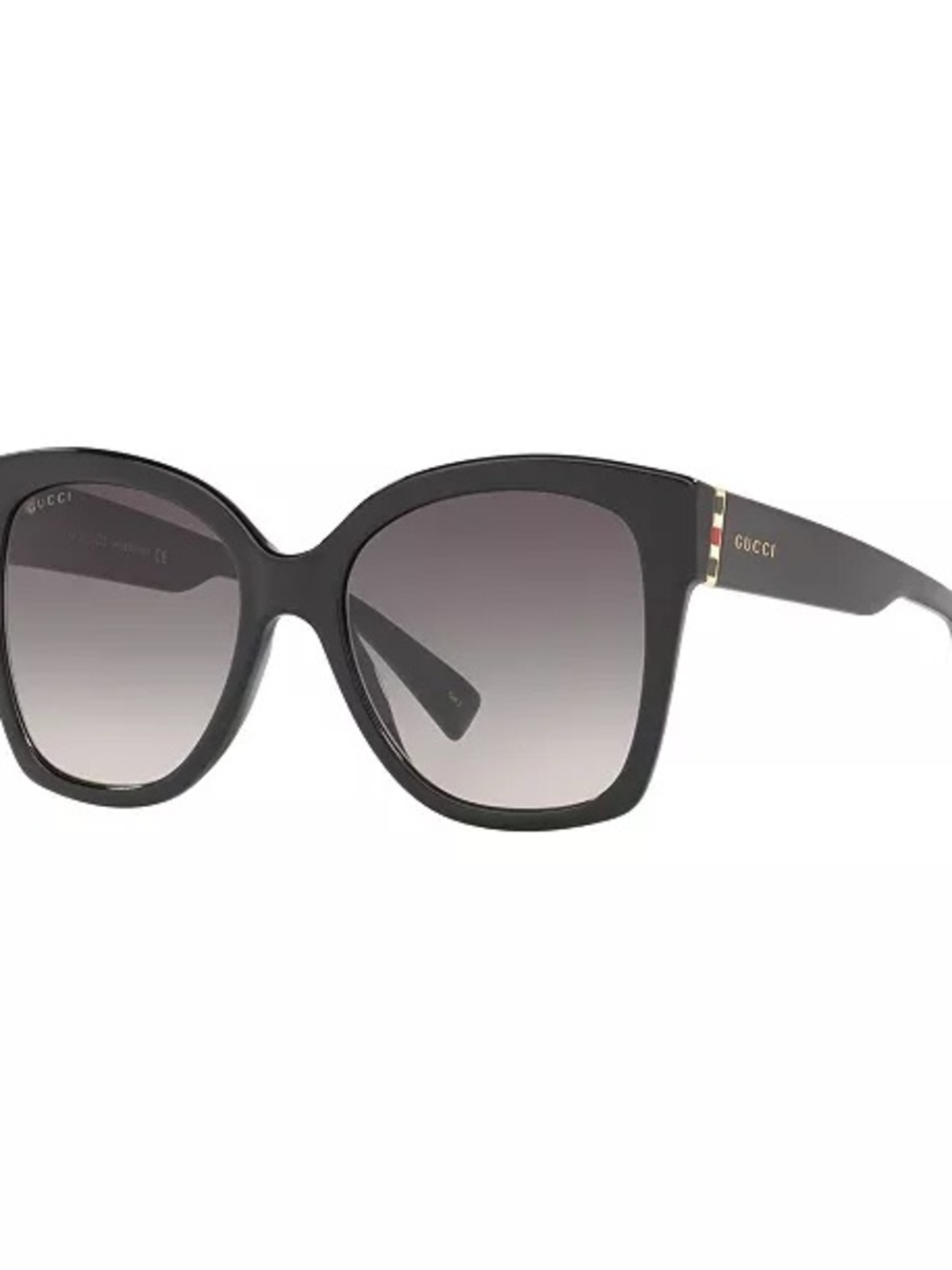 Gucci Black Frame Gradient Gray Lens Women's Square Sunglasses